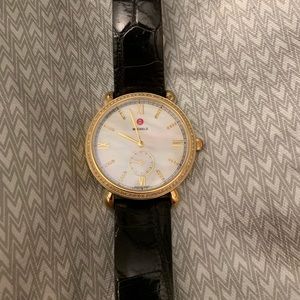 Michele diamond/gold watch